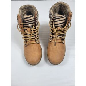NWOT Globalwin‎ Womens 8 Fashion Animal Zebra Print Camel Brown Boots W1832-3